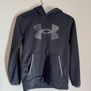 Under Armour Charcoal Hoodie with Logo Youth Medium